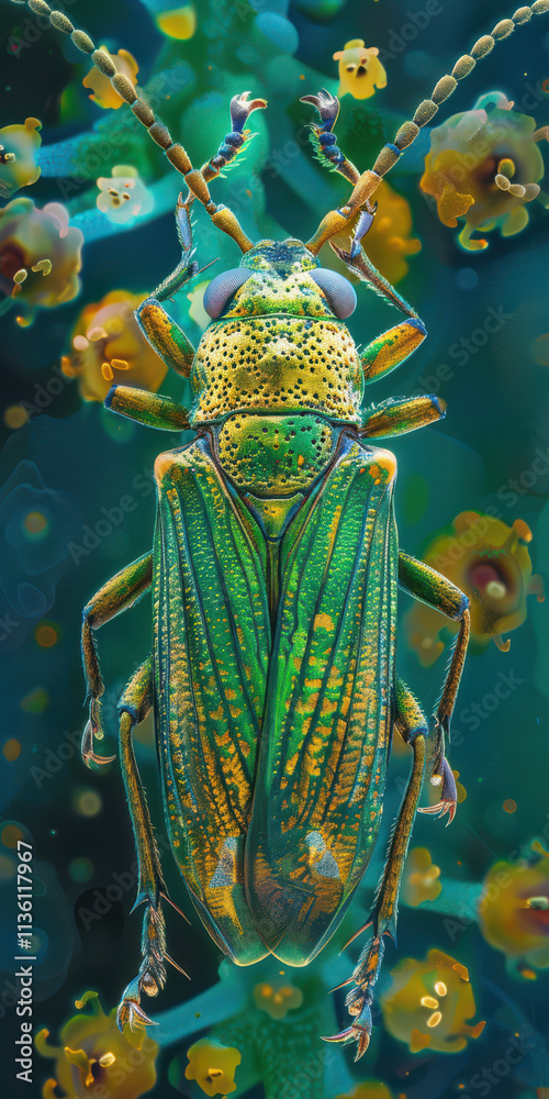 Macro Shot of Green Insect