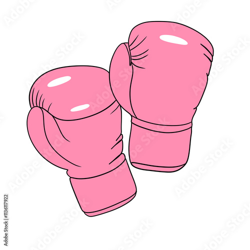 Pink cartoon boxing gloves
