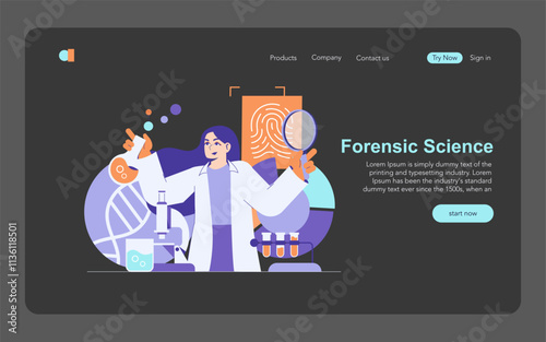 Forensics Technologys. Flat Vector Illustration