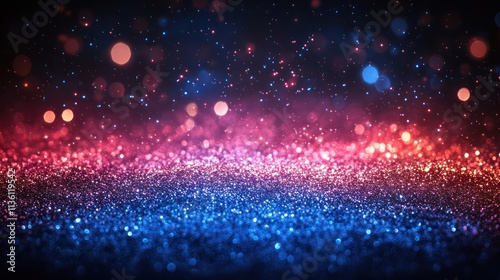 Enchanted Glitter Galaxy: A Symphony of Blue and Red Sparkle