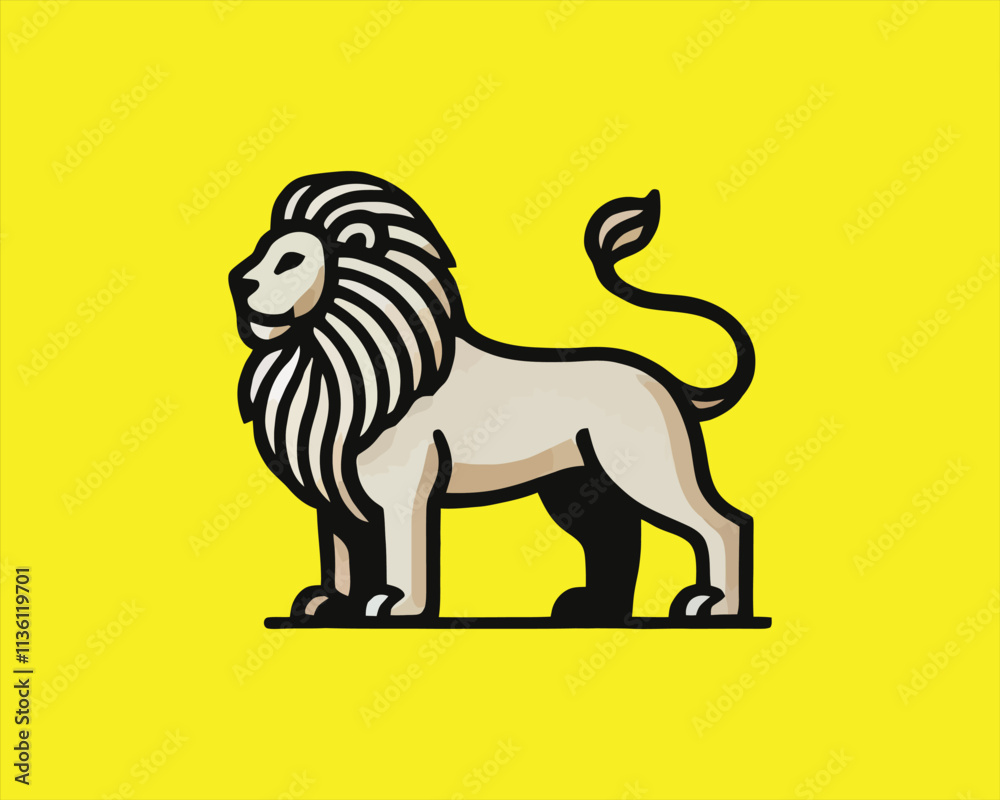 Standing Lion Logo Design Icon Symbol Vector Template Standing Lion Logo Design Icon Symbol Vector Template