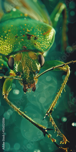 Macro Shot of Green Insect