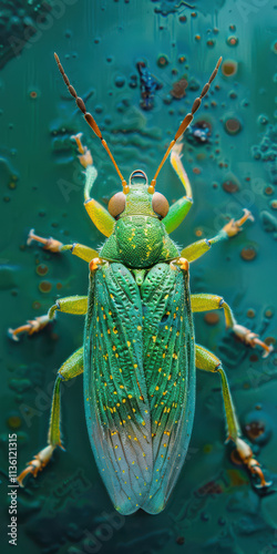 Macro Shot of Green Insect
