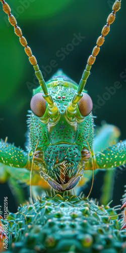 Macro Shot of Green Insect