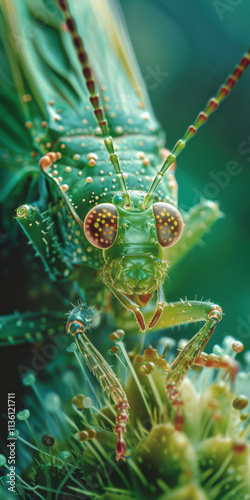 Macro Shot of Green Insect