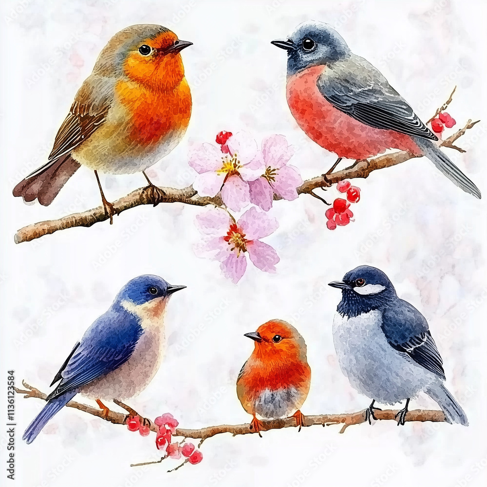 Fototapeta premium Robin on branch