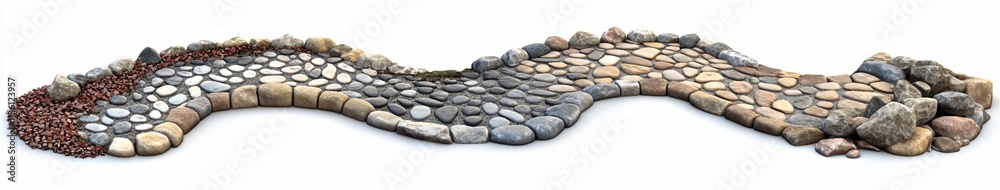 Curved Cobblestone Pathway Garden Design with Rocks Curved Cobblestone Pathway Garden Design with Rocks
