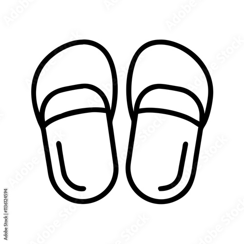 fuzzy slippers icon, fall line art, fall icon - simple black line art icon of fuzzy slippers, symbolizing fall celebrations. fall vector art.