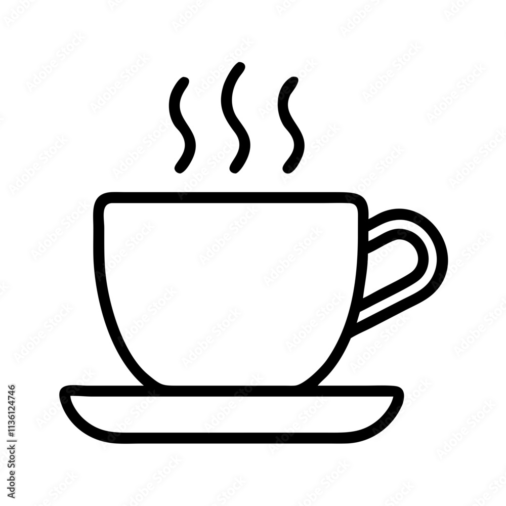 hot cup of coffee icon, fall line art, fall icon - simple black line art icon of hot cup of coffee, symbolizing fall celebrations. fall vector art. hot cup of coffee icon, fall line art, fall icon - simple black line art icon of hot cup of coffee, symbolizing fall celebrations. fall vector art.