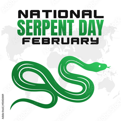 NATIONAL SERPENT DAY social media post Vector Illustration on february