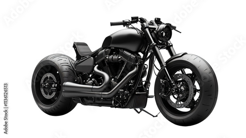 Modern Black Sport Bike with Isolated Background Concept of Race and Speed