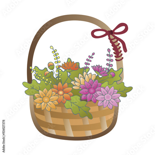 basket with flowers