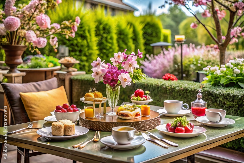 Exquisite Fine Dining Desserts in a Lush Spring Setting: A Delightful Culinary Experience Captured in Architectural Elegance for Food Enthusiasts. Exquisite Fine Dining Desserts in a Lush Spring Setting: A Delightful Culinary Experience Captured in Architectural Elegance for Food Enthusiasts.