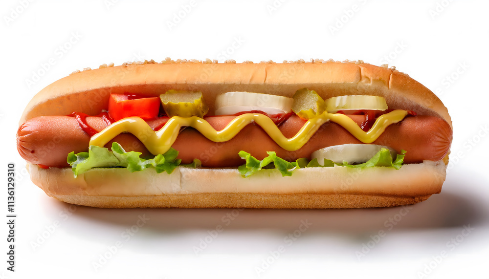 Hot dog isolated on white background Hot dog isolated on white background