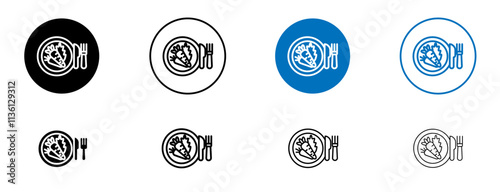 Healthy food icon set in black and blue colors