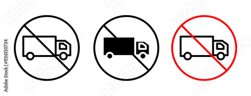 No truck sign vector set photo