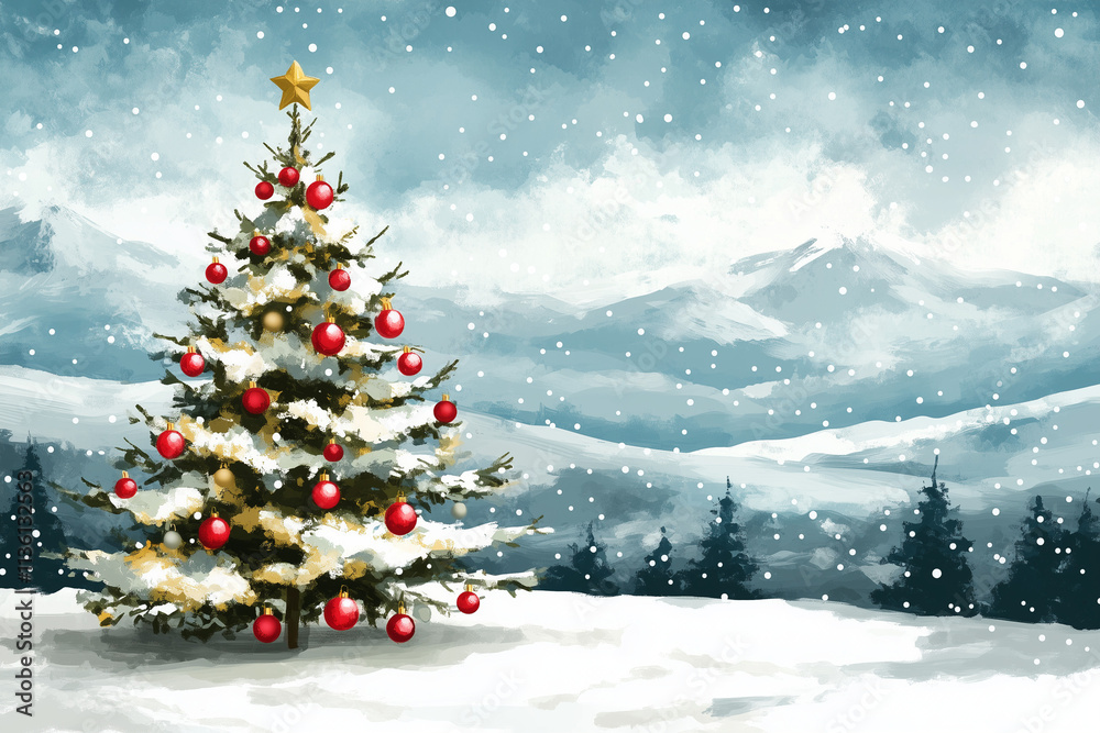 christmas tree with snowflakes christmas tree with snowflakes