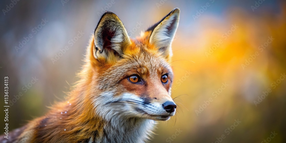 Fototapeta premium Fox Mange Images: Minimalist Wildlife Photography - Disease, Scar, Fur Loss, Animal Health