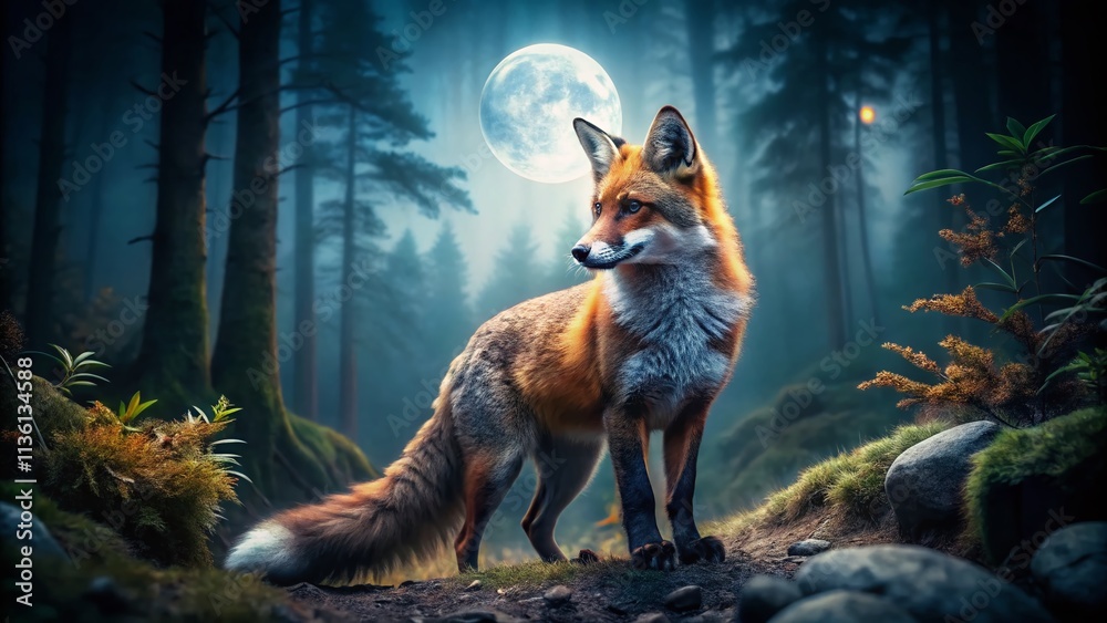 Fototapeta premium Free Fox Clipart Low Light Photography: Night Wildlife Images
