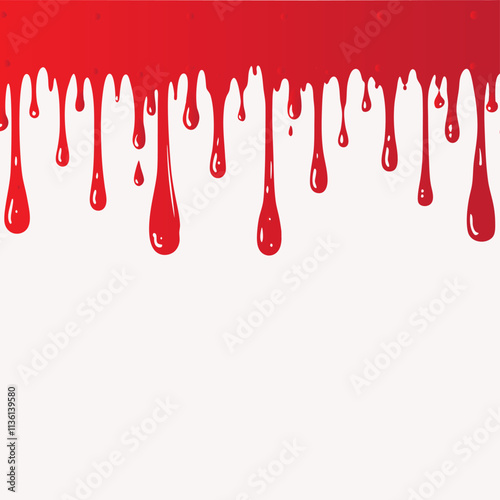 Dripping blood seamless repeatable Vector cartoon illustration isolated on white background