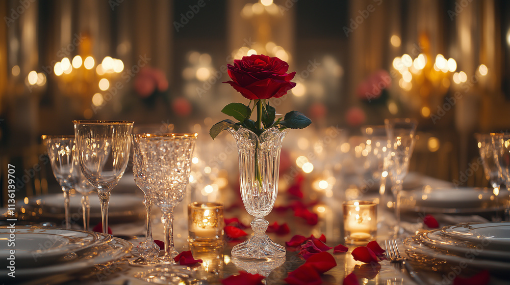 Sophisticated Valentine's Day Table Setup with Wine and Candles Sophisticated Valentine's Day Table Setup with Wine and Candles