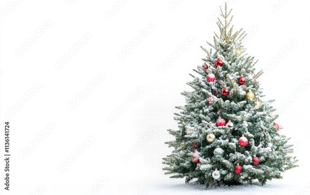 Fototapeta premium festive christmas tree on bright white background