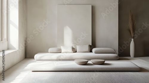 Wallpaper Mural Serene Minimalist Living Room with Neutral Tones Torontodigital.ca