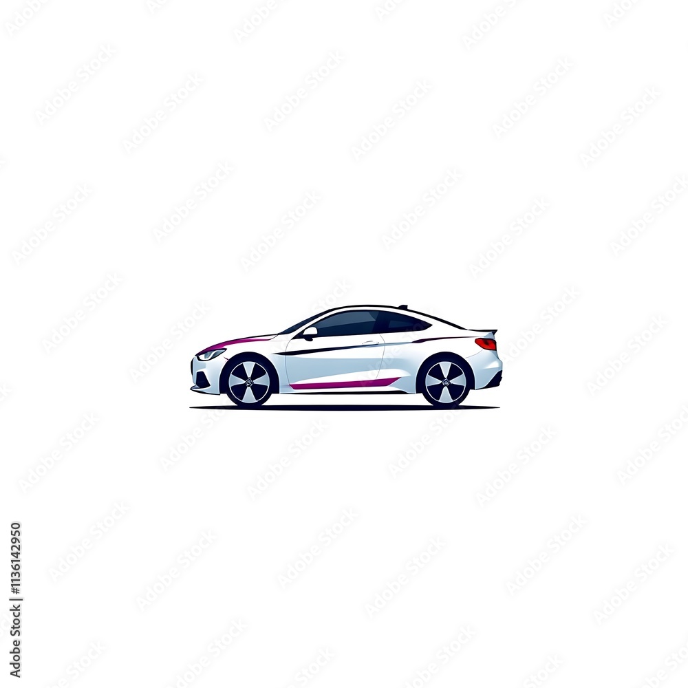 Sleek Coupe Design: Side profile of a modern sports car, showcasing its elegant lines and sporty details. A perfect image for automotive advertising, design blogs, and automotive publications. Sleek Coupe Design: Side profile of a modern sports car, showcasing its elegant lines and sporty details. A perfect image for automotive advertising, design blogs, and automotive publications.