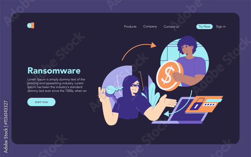 Cybercrime. Flat Vector Illustration