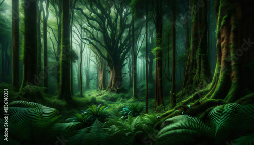 An image of a beautiful magic forest landscape