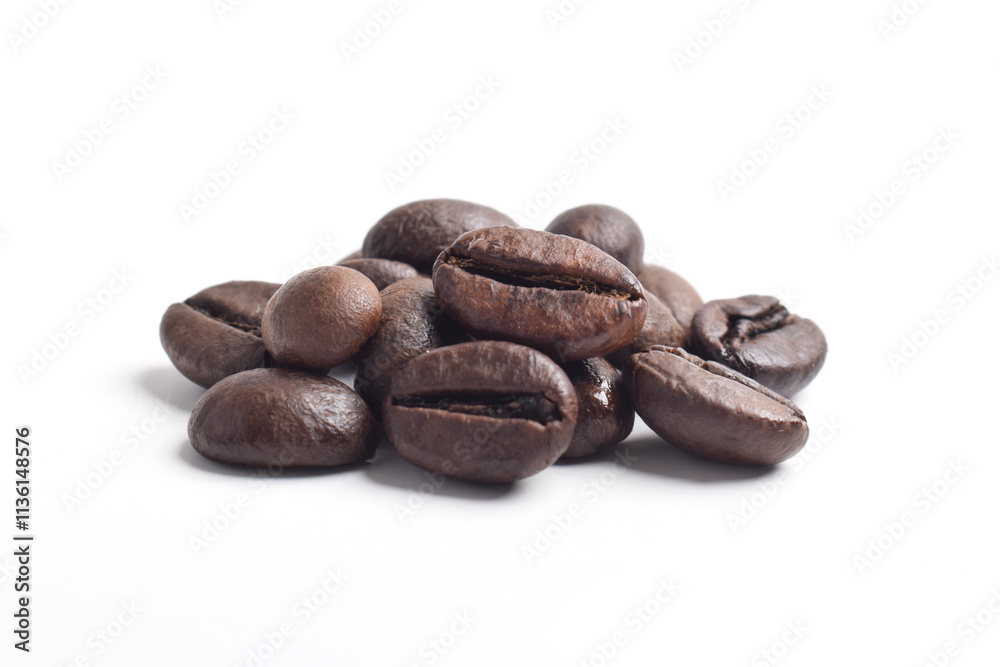 Stack of coffee beans isolated on white background Stack of coffee beans isolated on white background