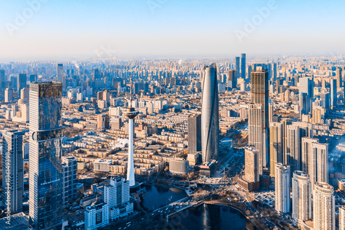 Aerial View of City Skyline in Shenyang, Liaoning Province, China