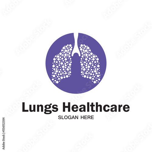 lungs logo vector icon illustration template design