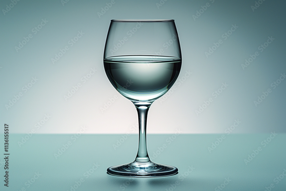 Fototapeta premium Water glistens in a delicate glass against a serene backdrop of soft hues. Generative AI