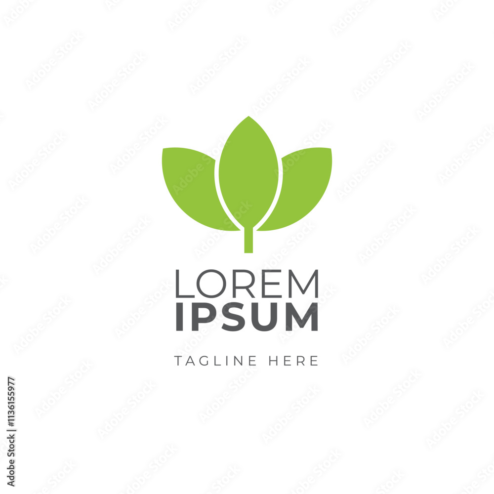 Clean fresh green leaf logo vector abstract ecology herbal plant symbol Clean fresh green leaf logo vector abstract ecology herbal plant symbol