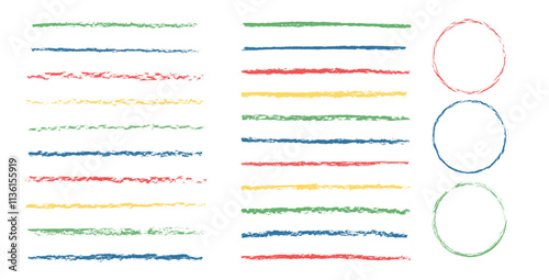 Lines crayon set. Charcoal brush stroke doodle isolated on white background. Underline pencil elements. Scribble textured highlight. Vector sketch strips illustrations isolated on white background