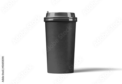 Wallpaper Mural Blank paper coffee cup with lid mockup isolated on white background Torontodigital.ca