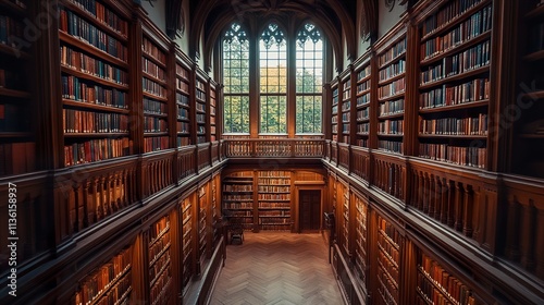 Grand Library Interior: A Haven of Books and Knowledge