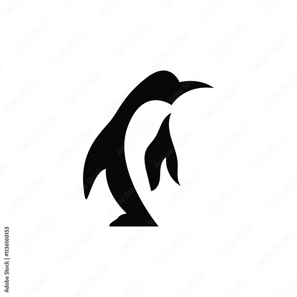 Obraz premium penguin logo vector illustration template design