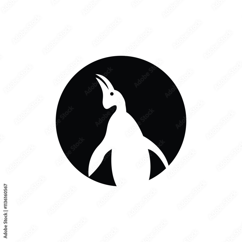 Obraz premium penguin logo vector illustration template design