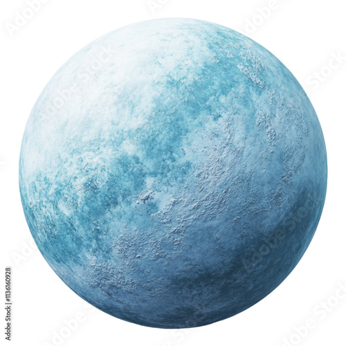The Uranus planet set against a transparent background