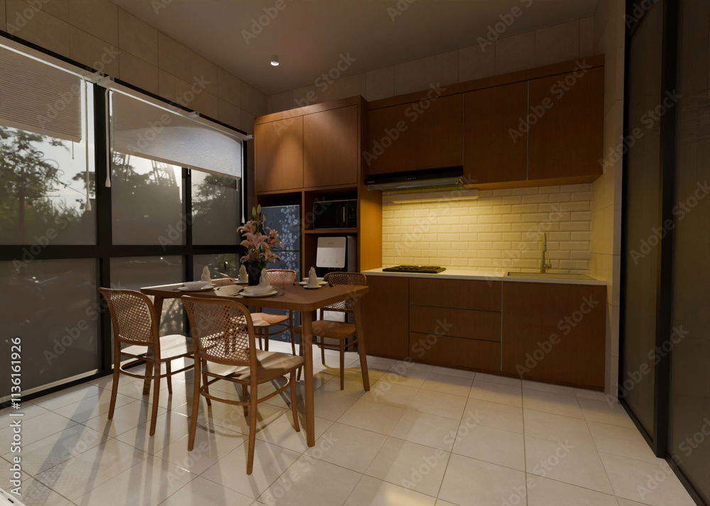 kitchen with a dark evening theme kitchen with a dark evening theme