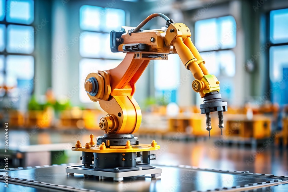 Industrial Robot, Automated Manufacturing, Tilt-Shift Photography, Robotic Arm, Factory Automation, Precision Engineering, High-Tech Manufacturing, Robotics Technology Industrial Robot, Automated Manufacturing, Tilt-Shift Photography, Robotic Arm, Factory Automation, Precision Engineering, High-Tech Manufacturing, Robotics Technology
