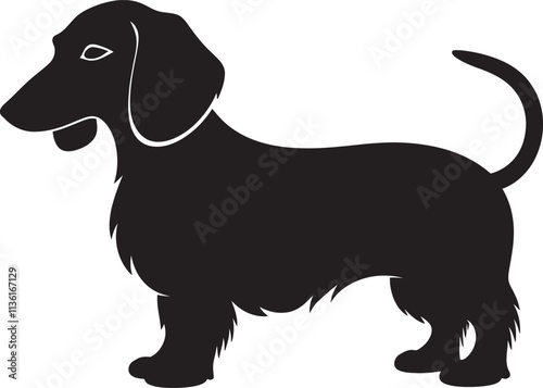 Dachshund Silhouette Vector Illustration White Background