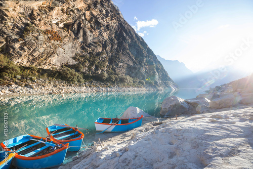 Boat on lake Paron photo