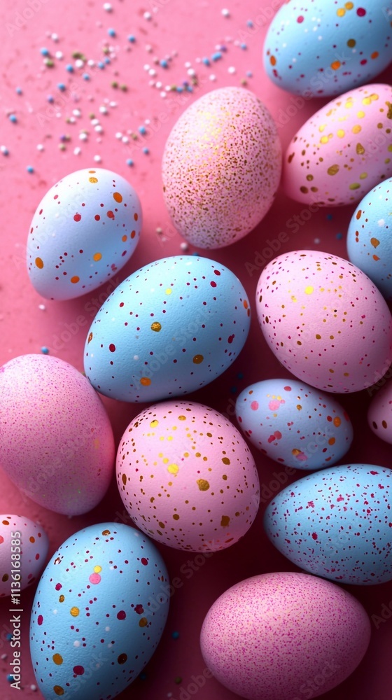delicate pastel light colors of Easter eggs, on a pleasant gentle background with space for text delicate pastel light colors of Easter eggs, on a pleasant gentle background with space for text