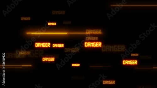 digital danger text with flicker and glitching visual suitable for performance concert or overlay editing
