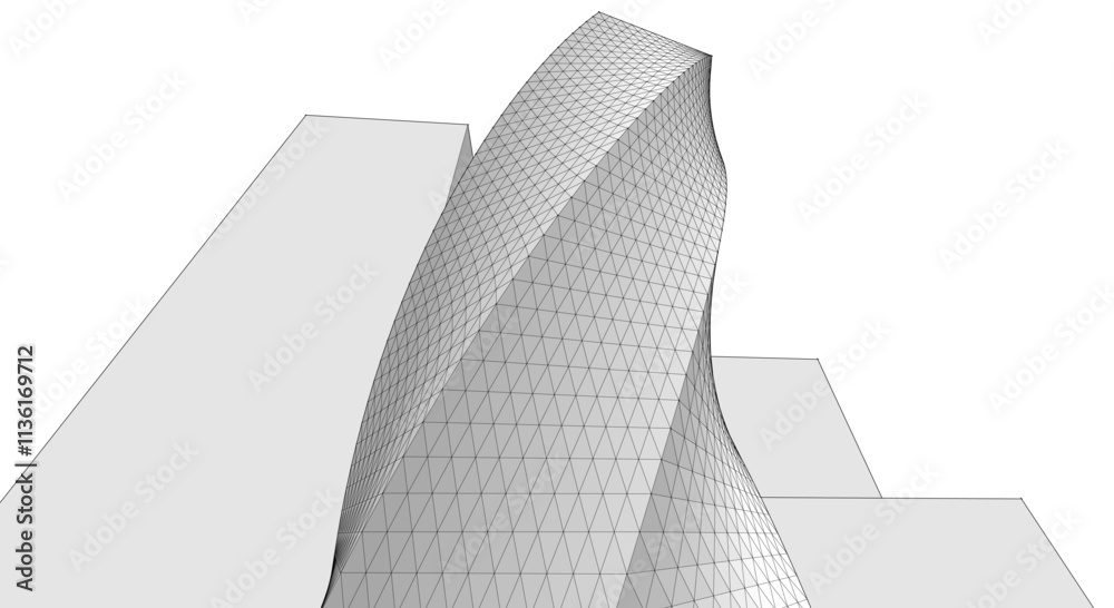 Fototapeta premium ​​abstract architecture 3d illustration background