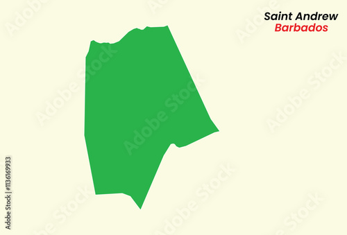 Map of Saint Andrew, Map of Saint Andrew with an outline, Map of Barbados state Saint Andrew, Vector Illustration, Barbados . photo