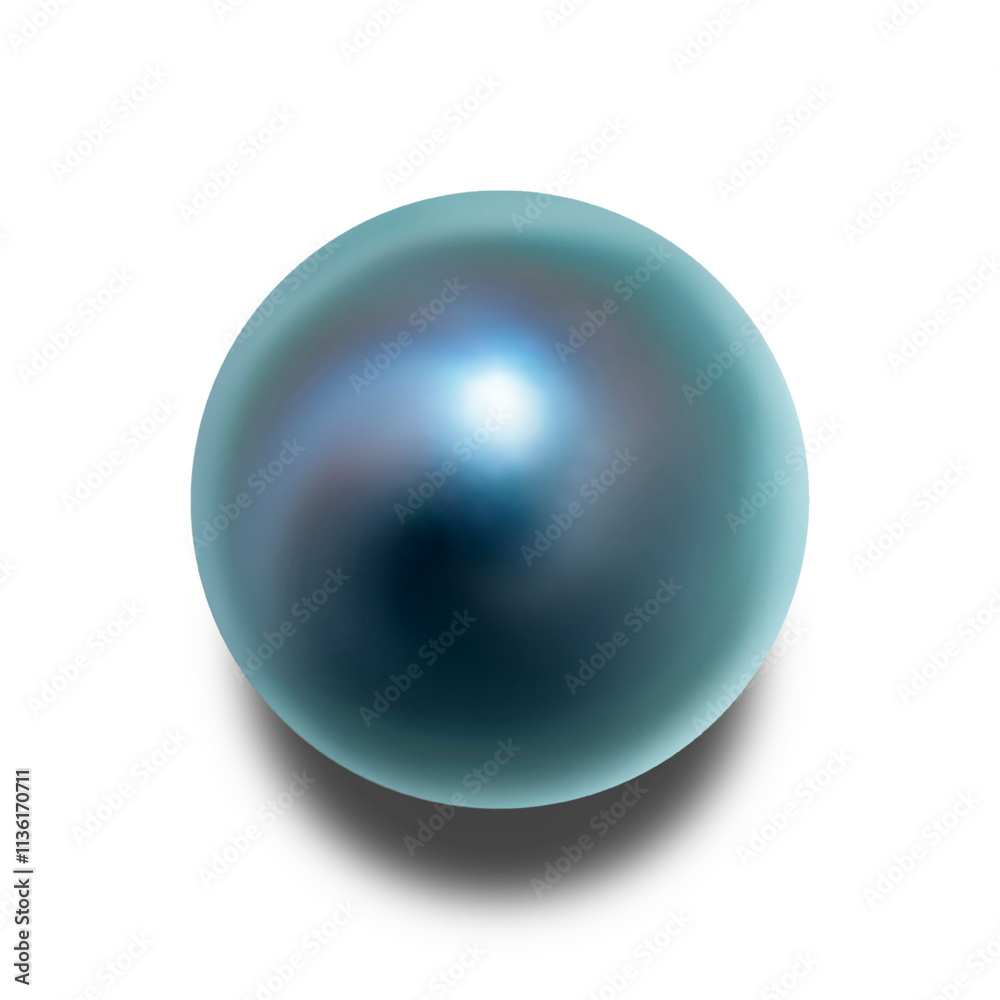 Obraz premium ブラックパールのイラスト、真珠のイラスト、黒真珠のイラスト 